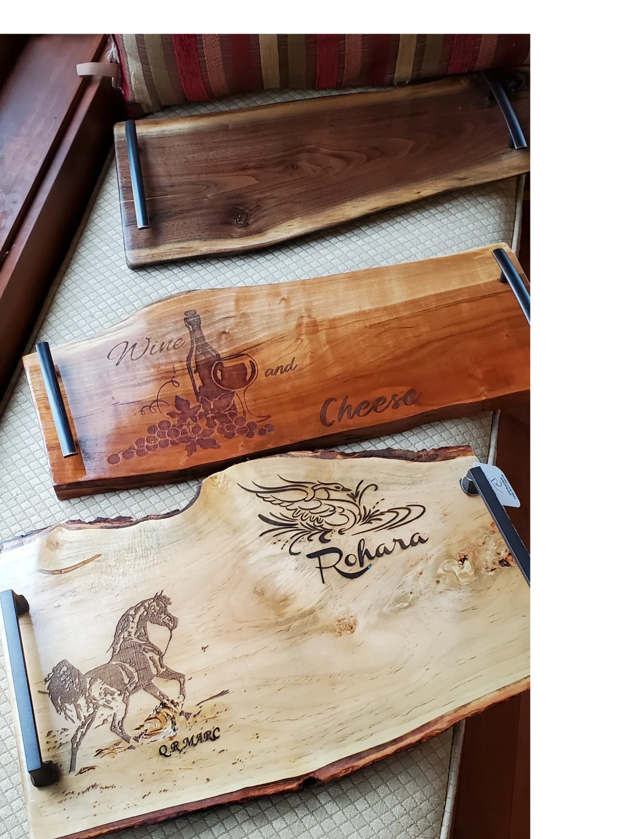 A selection of Custom Charcuterie Boards for Entertaining opportunities.