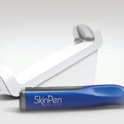 Blue SkinPen Precision device with white packaging.
