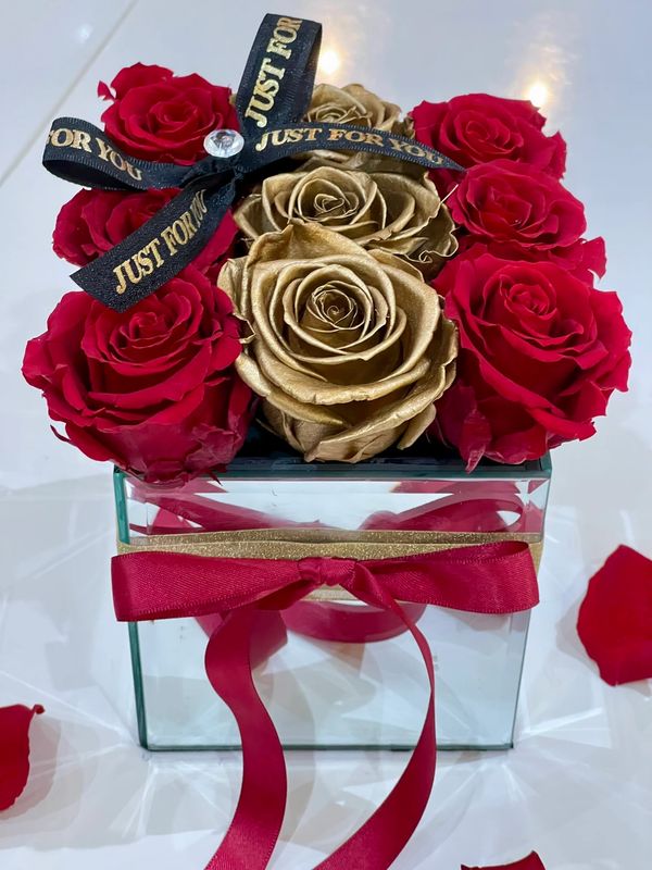 Red and Gold Forever Roses the last 3 years 