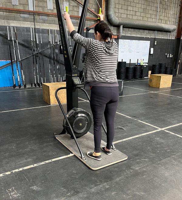 Client participating in exercise