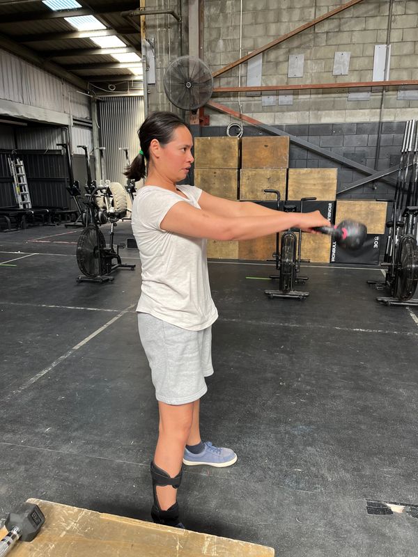 Client completing exercises