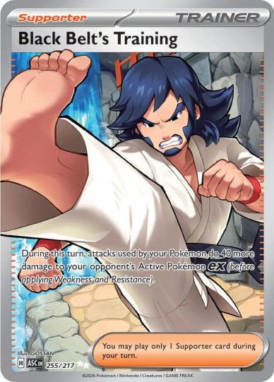 Black Belt’s Training Pokémon Trainer card with martial artist.