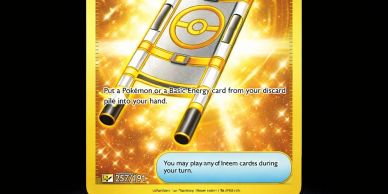 A Pokémon card showing a special energy card with text instructions.
