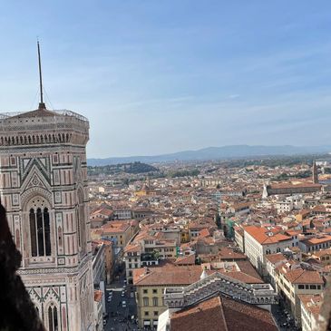 Looking out from the top of the Duomo