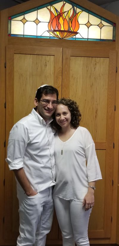           Rabbi Ben Gurin and Myra Meskin.