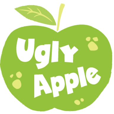 a green apple with the words Ugly Apple inside