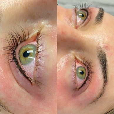 eyelash enhancement tattoo. Tattoo between the lashes to give a fuller lash look.