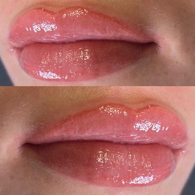 Lip Blushing. Lip tattoo done with tattoo machine