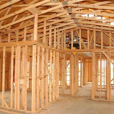 A new construction in the framing process. 