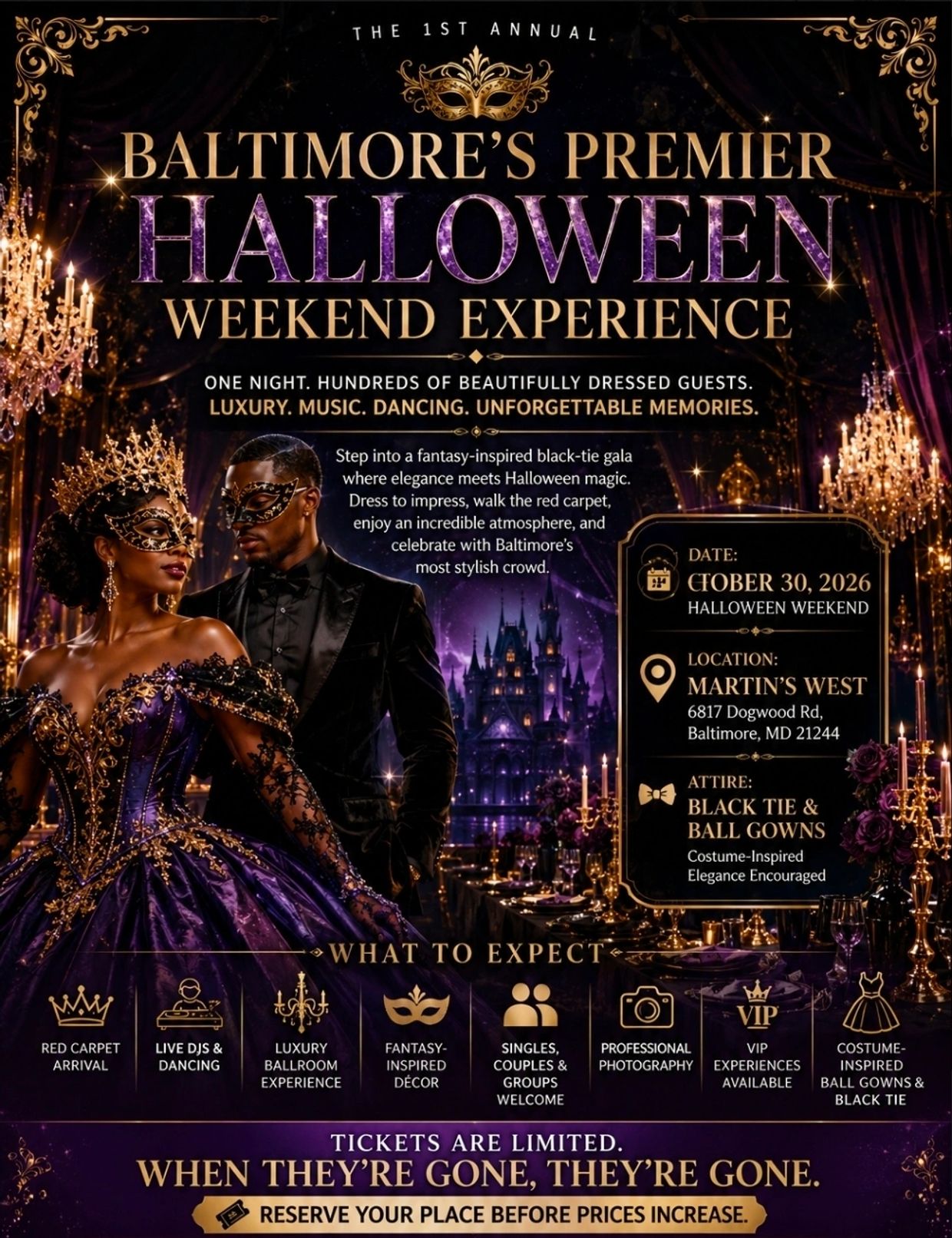 Baltimore's Premier Halloween Weekend Experience event flyer.