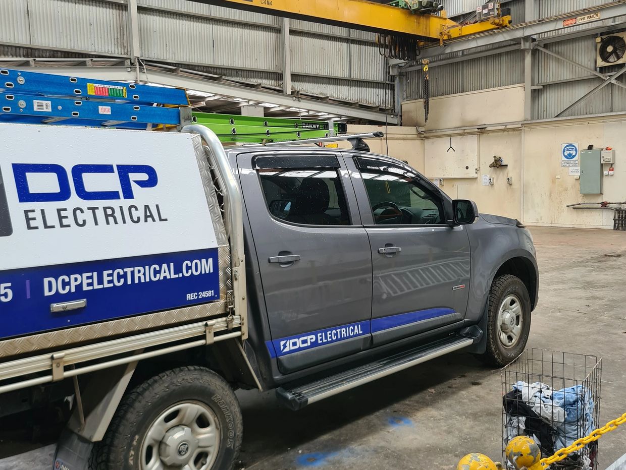 DCP work vehicle in an industrial setting.