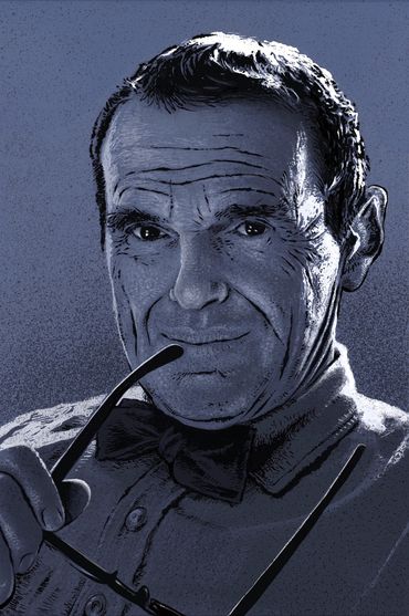 sketch of designer Charles Eames