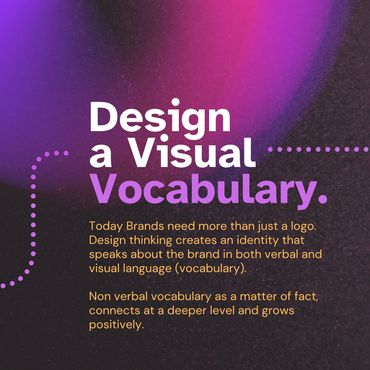 Text about the importance of design in creating a visual vocabulary for brands.