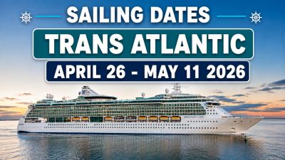 Cruise sailing dates for Trans Atlantic in 2026.