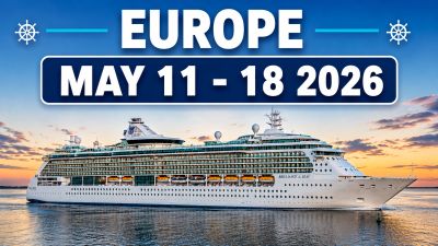 Cruise ship sailing Europe May 11-18, 2026.