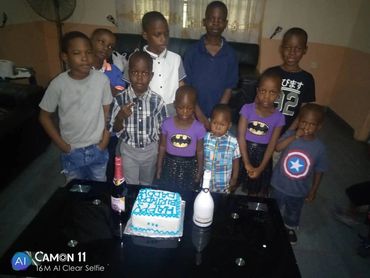 Birthday cake with the children.