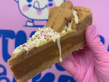 Biscoff, gingerbread man, white chocolate cookie pie