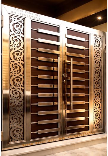 Stainless Steel Gate, Steel Double Door, Luxury Stainless Steel Gate, steel gate design near me,