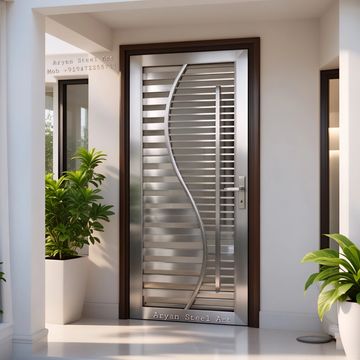 Modern steel gate design for home by Aryan Steel Art