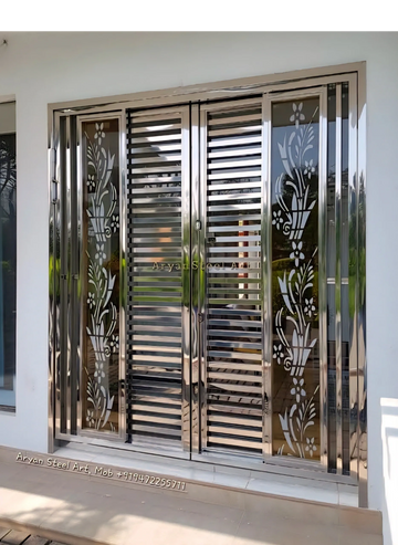 Modern steel gate design for home by Aryan Steel Art 

Steel gate design near me