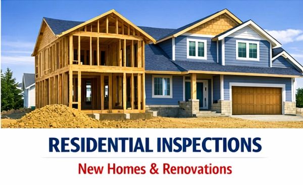 Residential inspections for new homes and renovations.