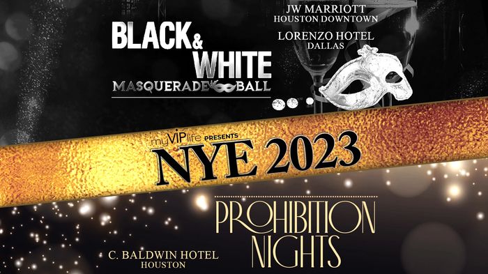 Best Texas New Years Eve My VIP Life Hotel NYE 2023 Ballroom Tycoon Masquerade  Houston Dallas Fun