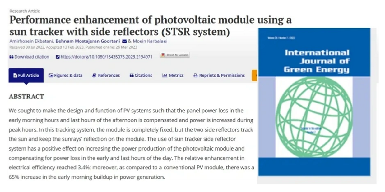 GREENBMG's publication: applying side reflecting mirrors for PV panels