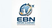 Logo of EBN Import &amp; Export featuring a globe and currency symbols.