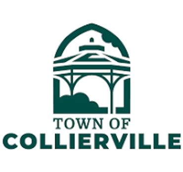 Logo of the Town of Collierville featuring a gazebo and trees.
