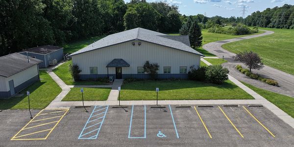 Parking lot line striping and Asphalt markings in Kalamazoo, Michigan.