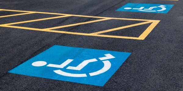 ADA compliant handicap parking space marking and painting