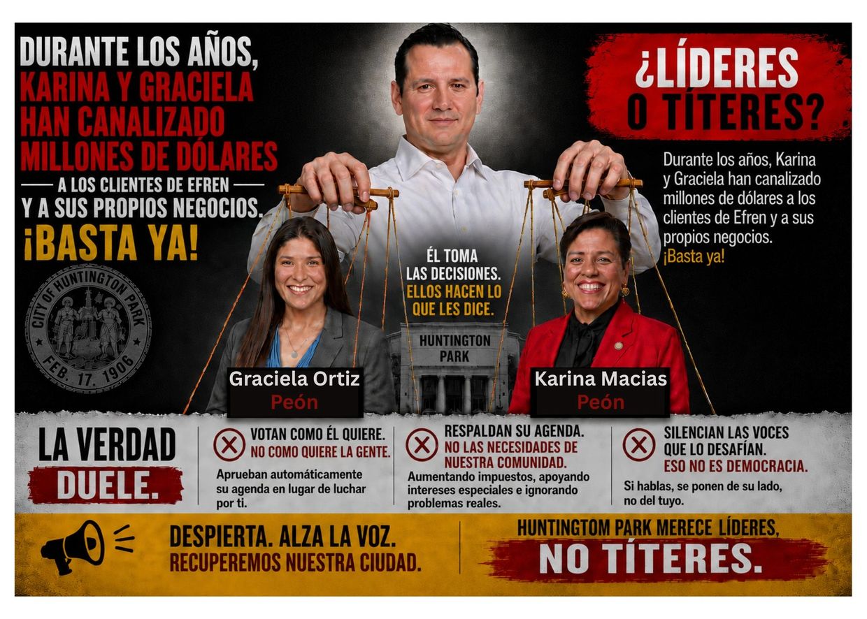 Afirman que Karina y Graciela han canalizado millones y actúan como peones de Efren en Huntington Park.