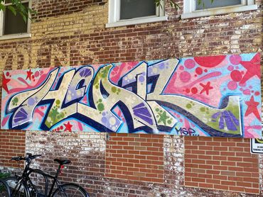 Street art style mural