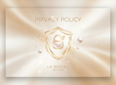 Elegant gold privacy policy banner with a shield and lock design.