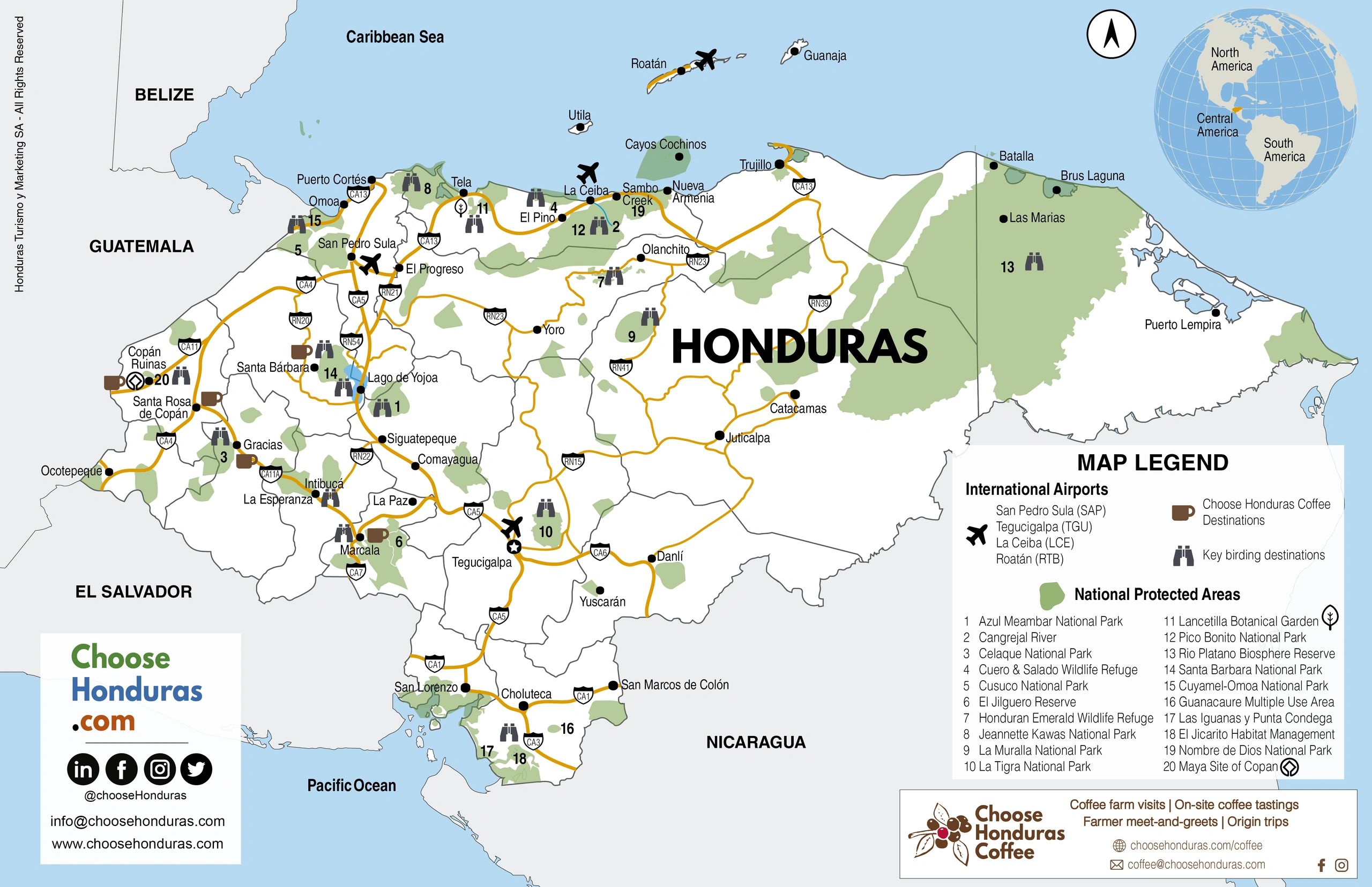 map of honduras