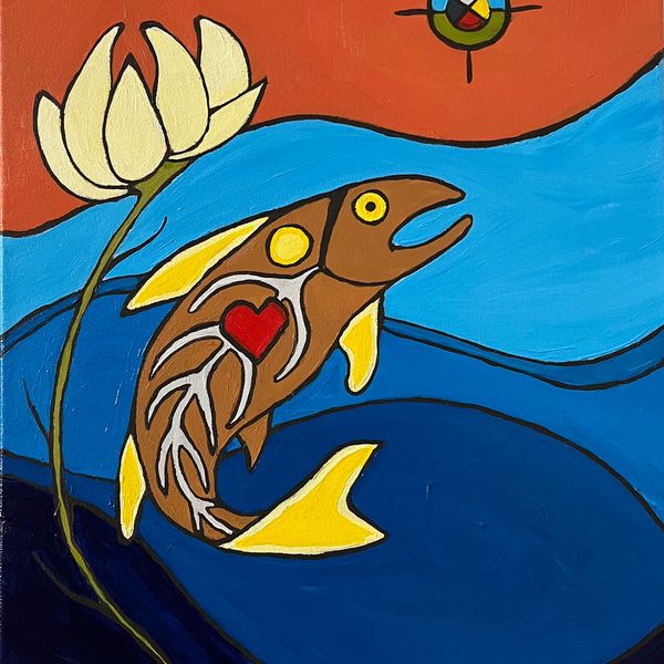Giigoonh / Fish
acrylic on canvas 16"x20"
$325