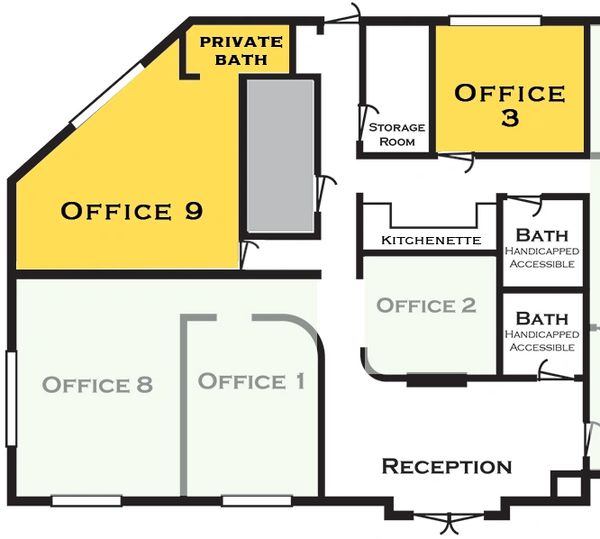 2 flex offices available for immediate lease.