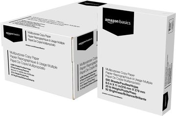 Multipurpose Copy Printer Paper, 8.5" x 11", 20Lb, 8 Ream Case of 4000 Sheets, 92 GE Bright White
