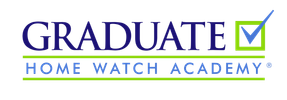 Logo of Graduate Home Watch Academy with a checkmark.