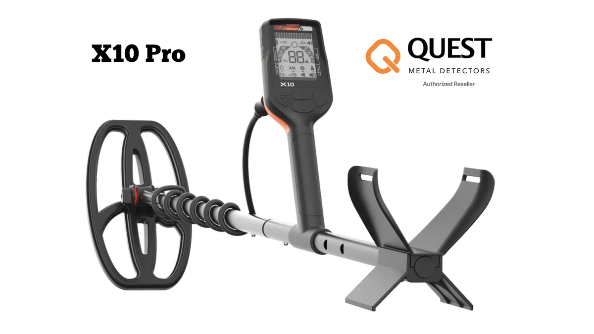 Quest X10 Pro Waterproof Metal Detector with 9"x 5" coil