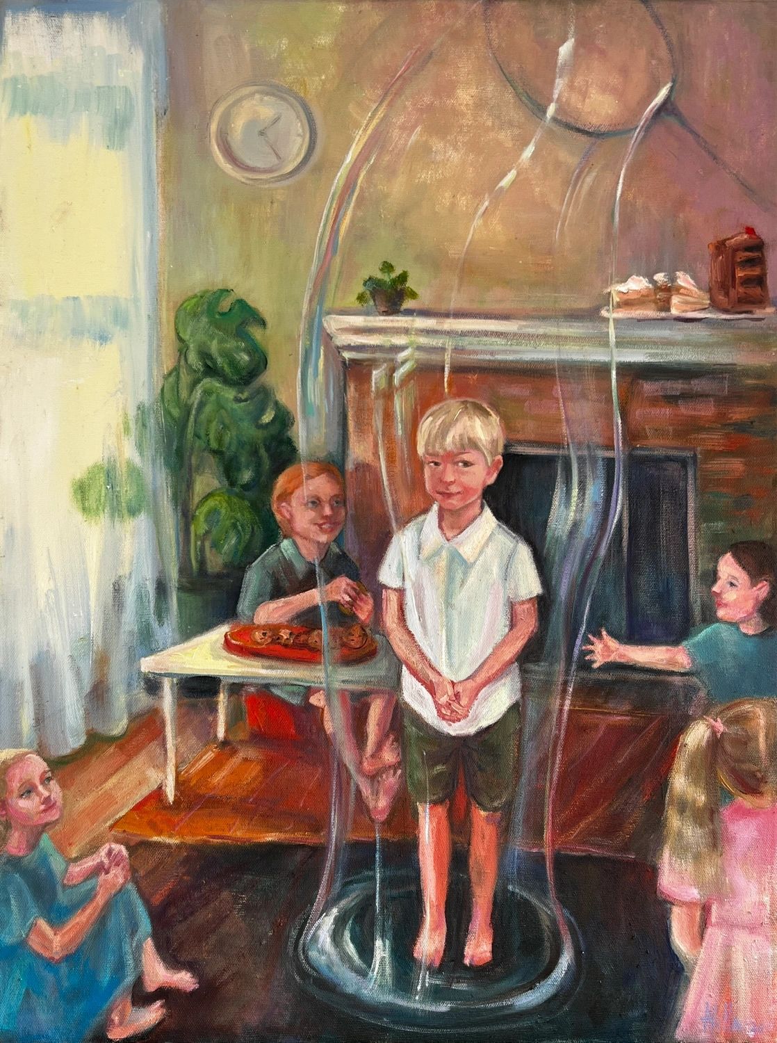 Kids Party with giant soap bubble