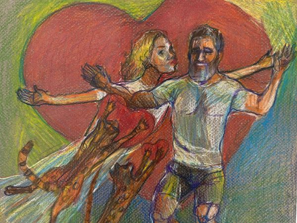 Valentines Day card made by artist Anna Villa