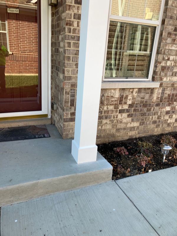 New concrete porch and walkway