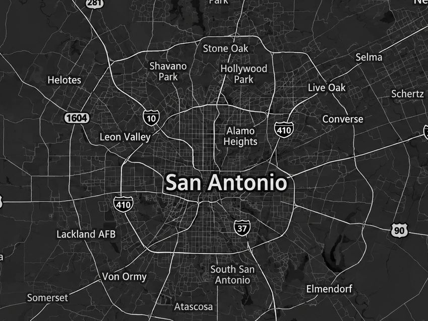 Map of San Antonio, Texas and surrounding communities