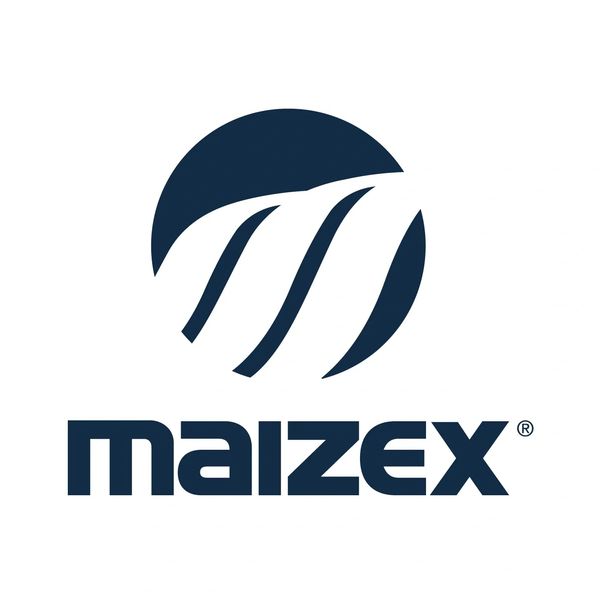 Logo of Maizex with stylized lines and text.