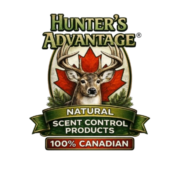 Logo for Hunter's Advantage natural scent control products.