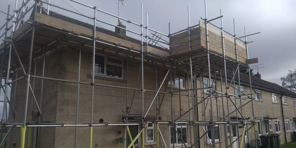 Scaffolding to domestic house