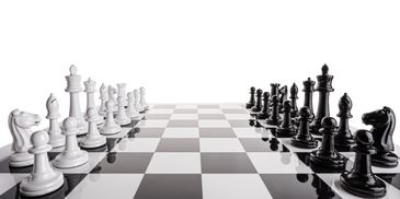a black and white chess board game