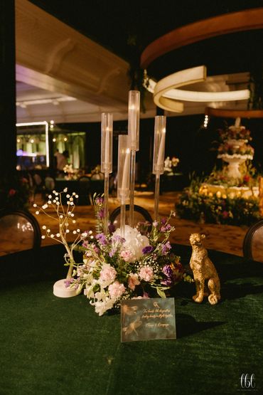 Enchanted forest wedding decor designed for a luxury destination wedding 