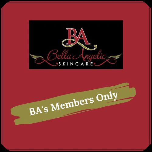 Logo of Bella Angelic Skincare with members-only text.